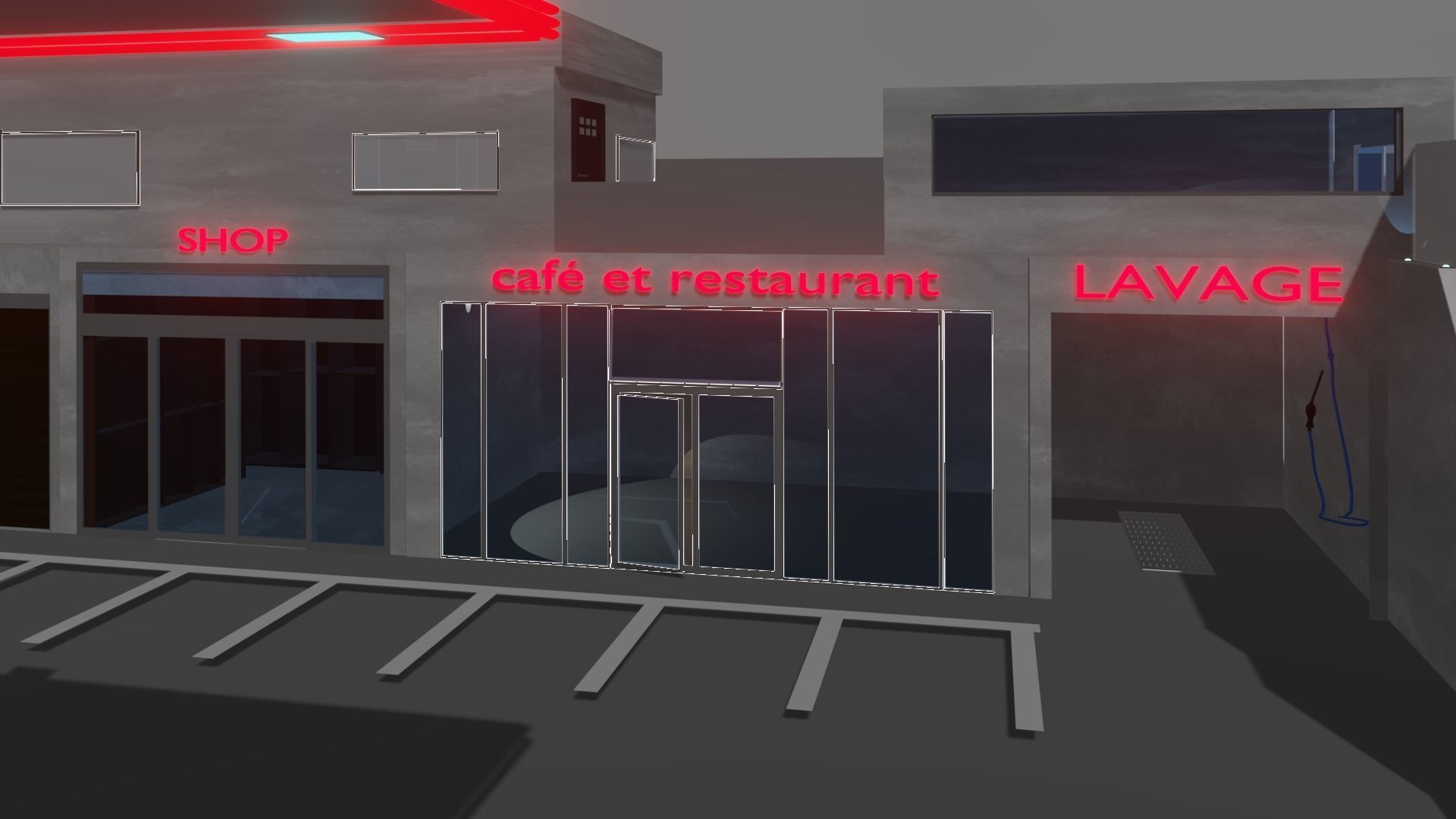gas station  3D model_6