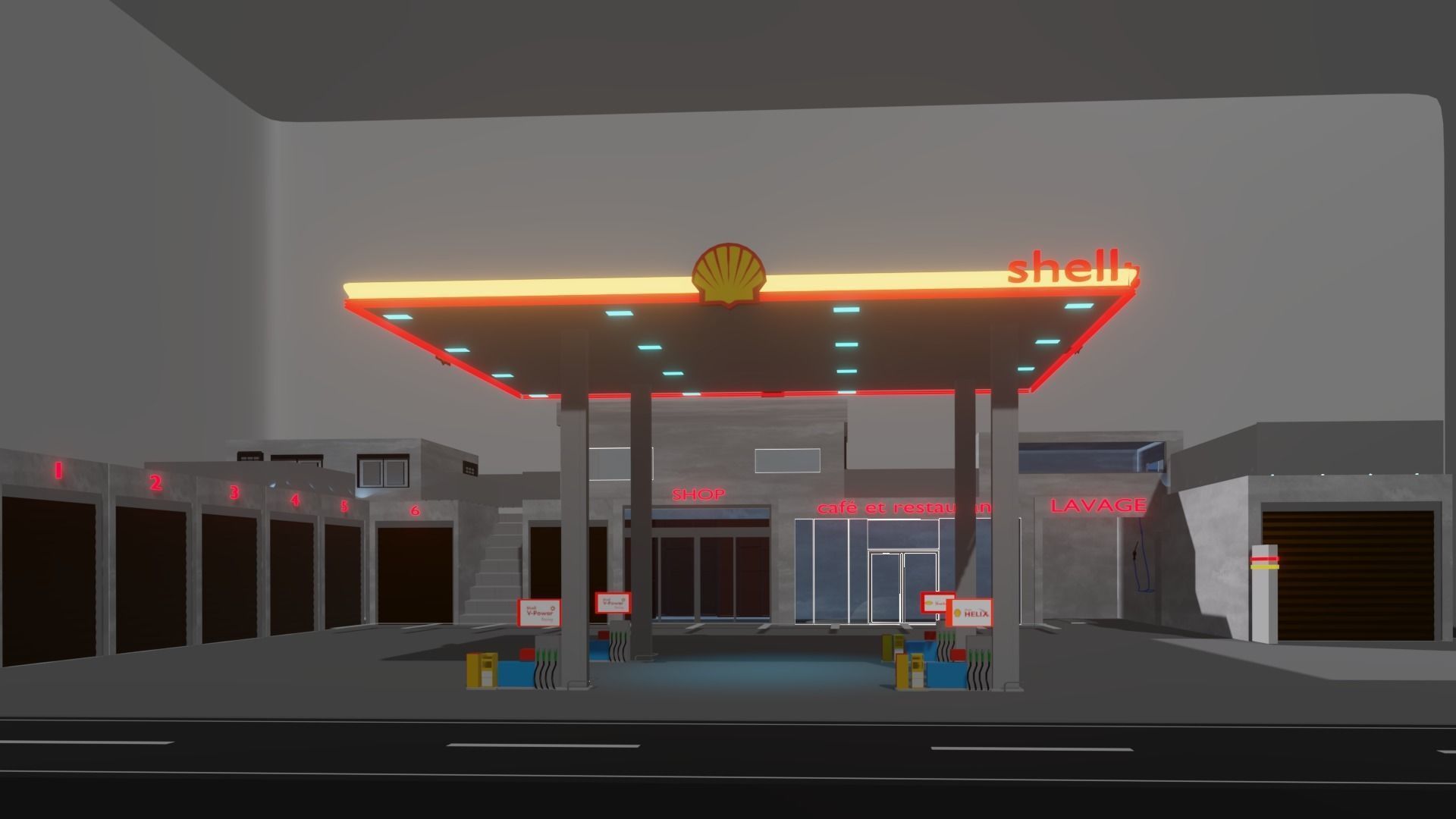 gas station  3D model_12
