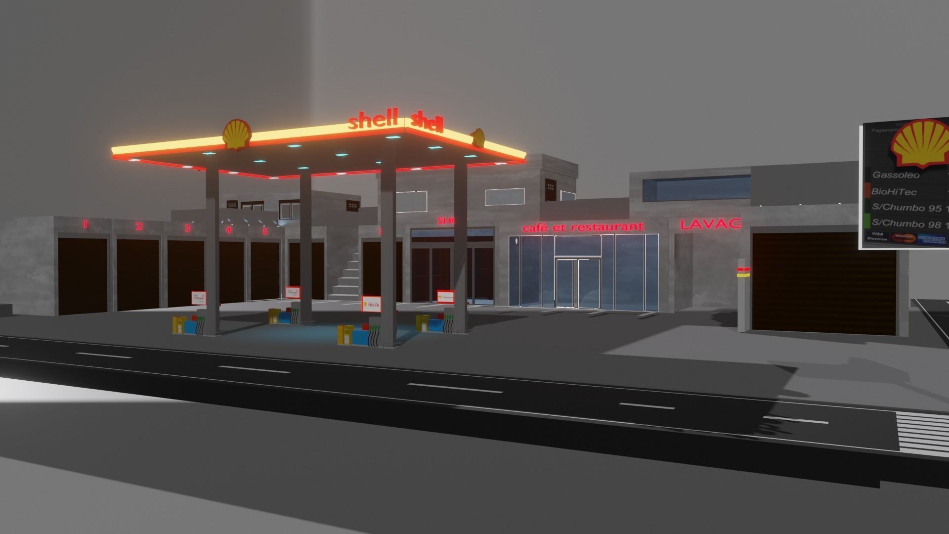 gas station  3D model_13