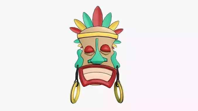 Tribal Mask J11 Cartoon - Costume Character Design Low-poly 3D model