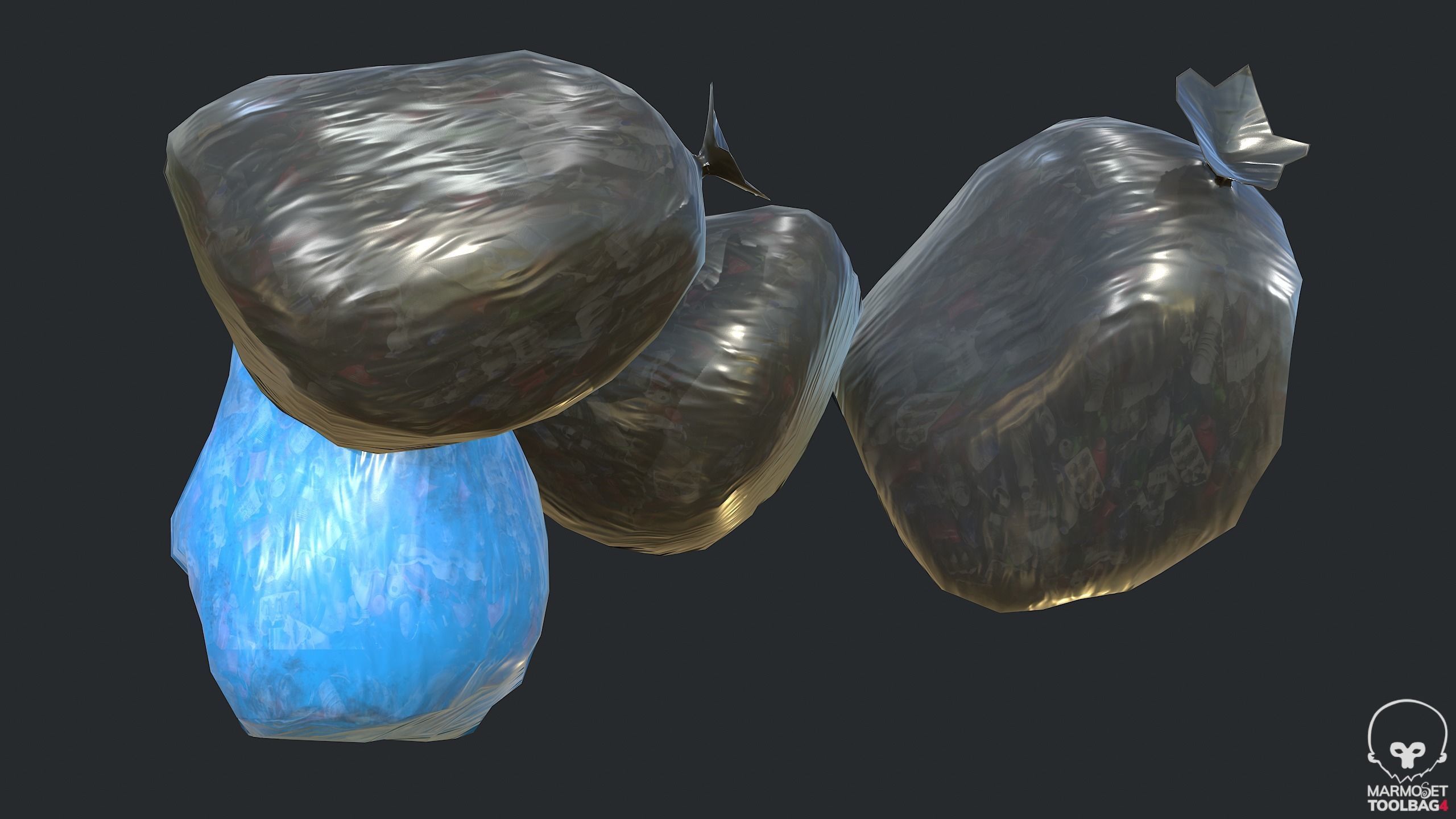 PBR Trash Container - Waste Container Low-poly 3D model_9