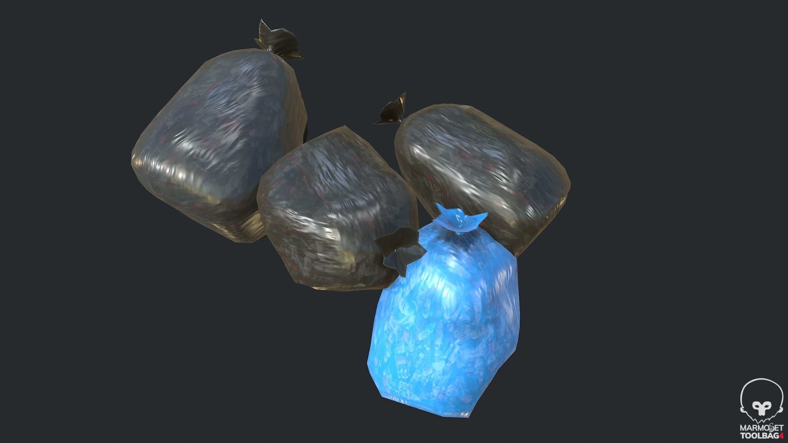 PBR Trash Container - Waste Container Low-poly 3D model_8
