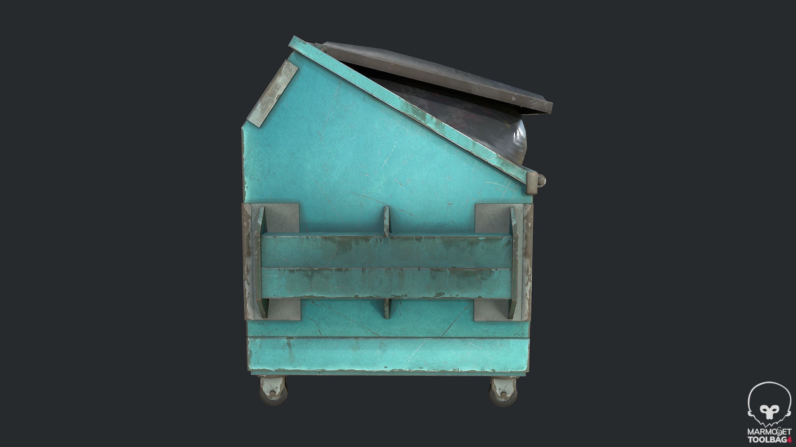 PBR Trash Container - Waste Container Low-poly 3D model_2