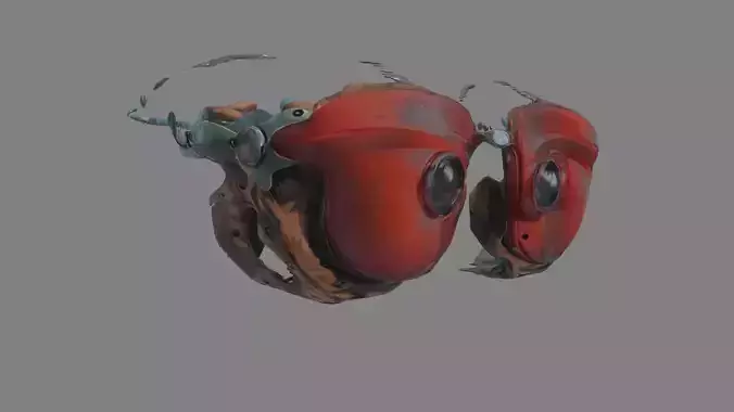 Red Steampunk Goggle Free low-poly 3D model