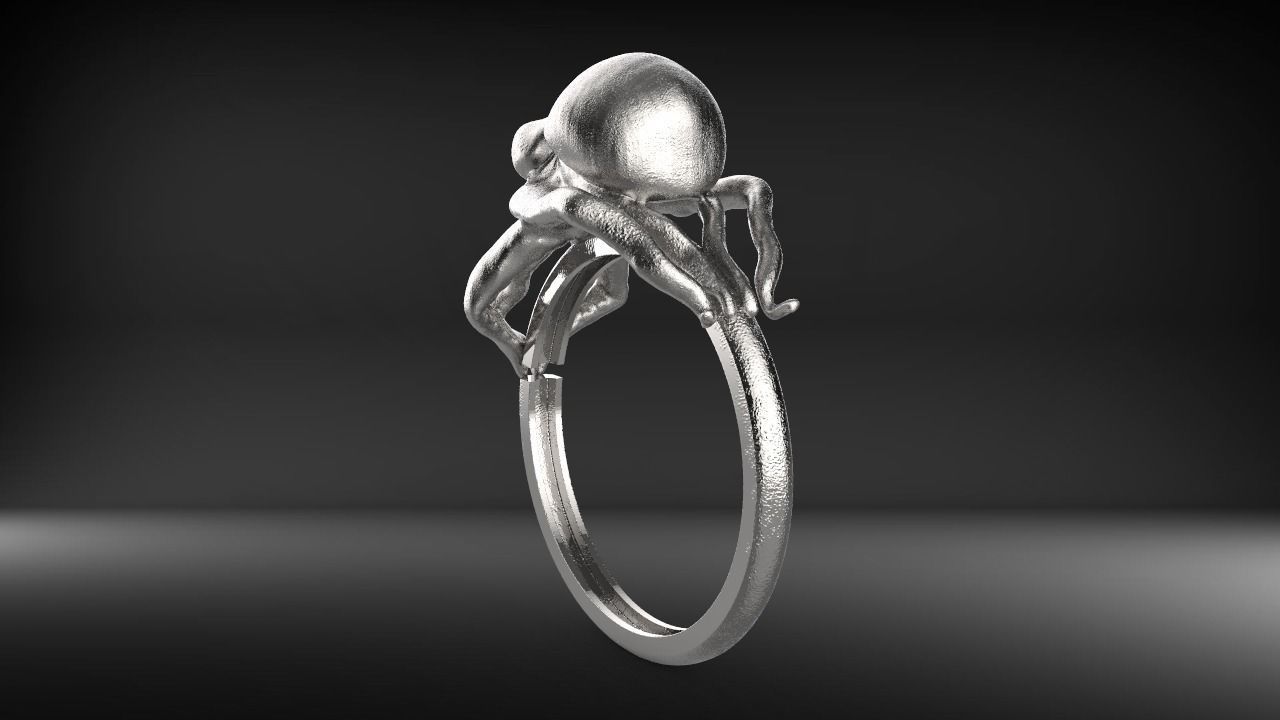 Octopus Ring 3D print model_5