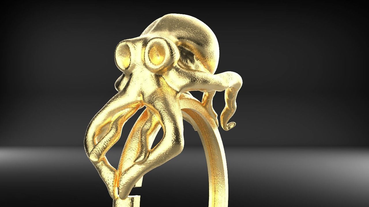 Octopus Ring 3D print model_8