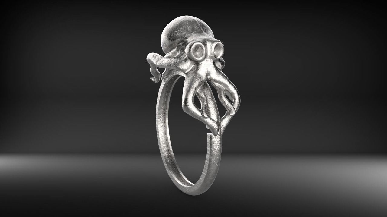 Octopus Ring 3D print model_2