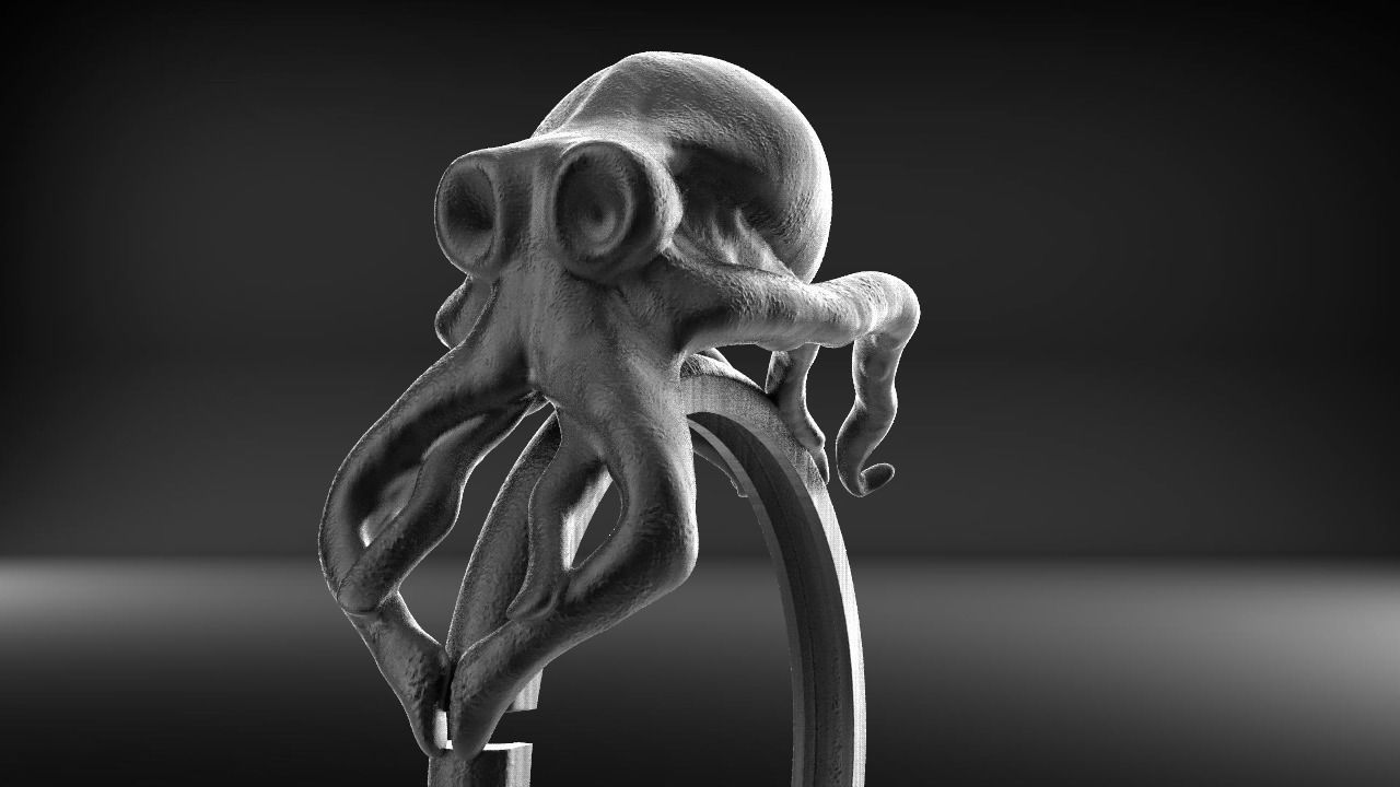 Octopus Ring 3D print model_10