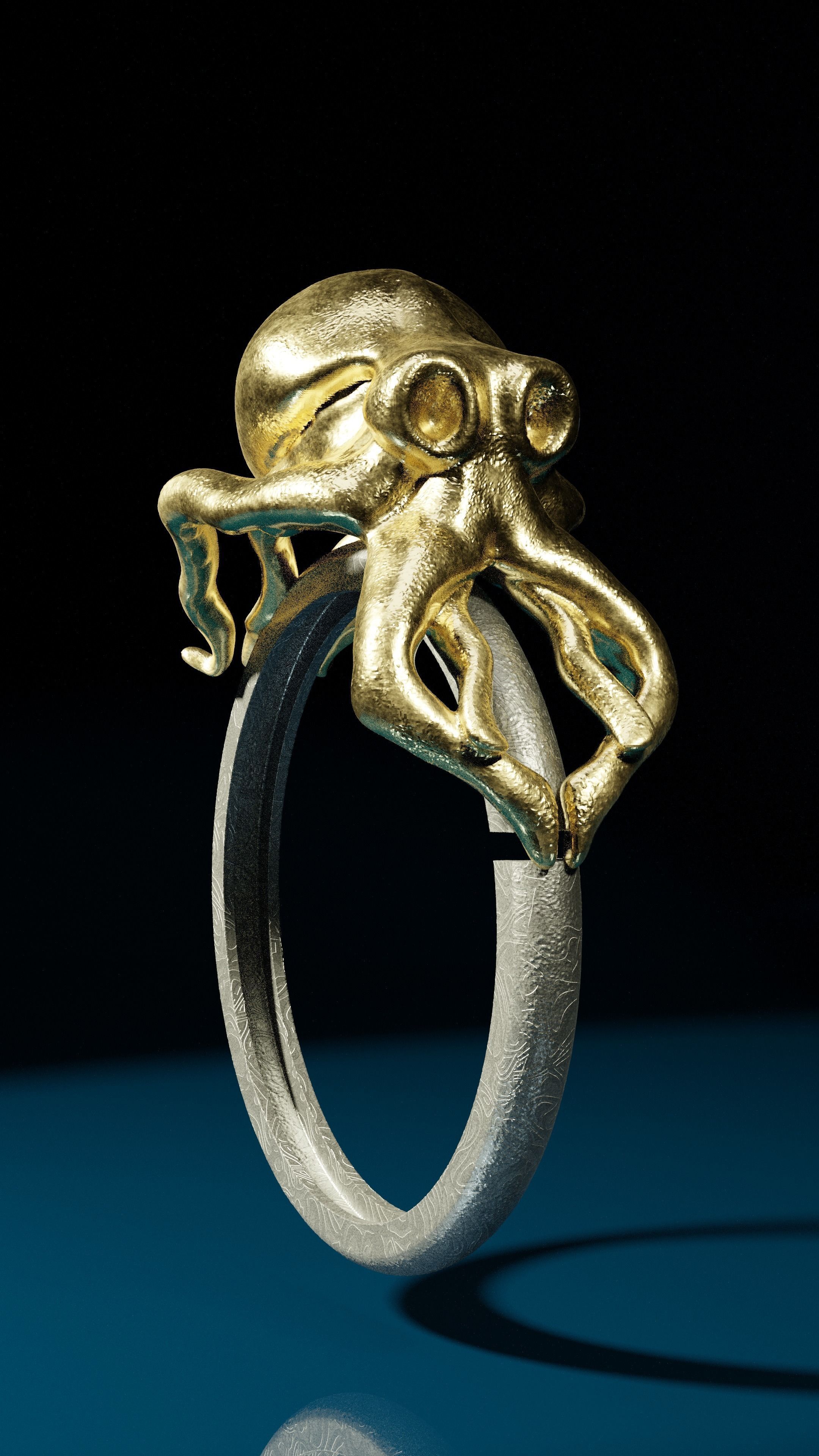 Octopus Ring 3D print model_9