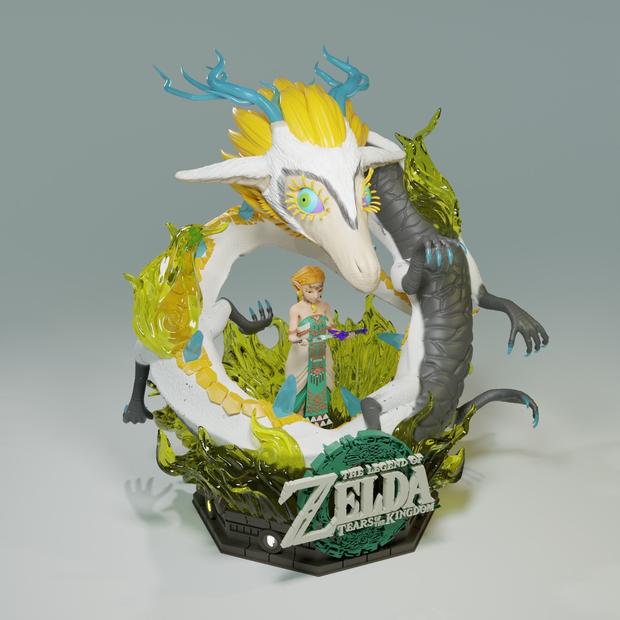 Zelda and Dragon TOTK 3D print model_6