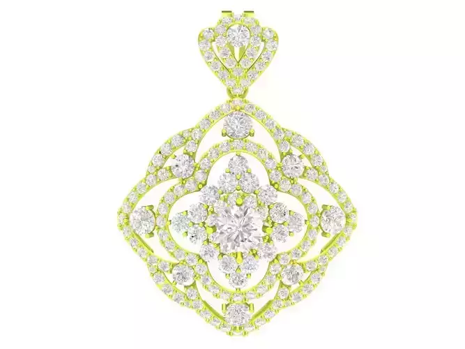 A7189 Korean Art Diamond Women Pendant 3D Model