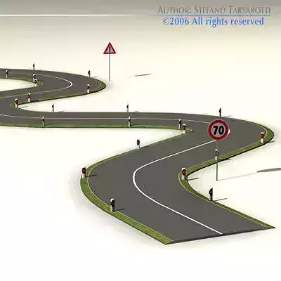 Road with curves 3D model