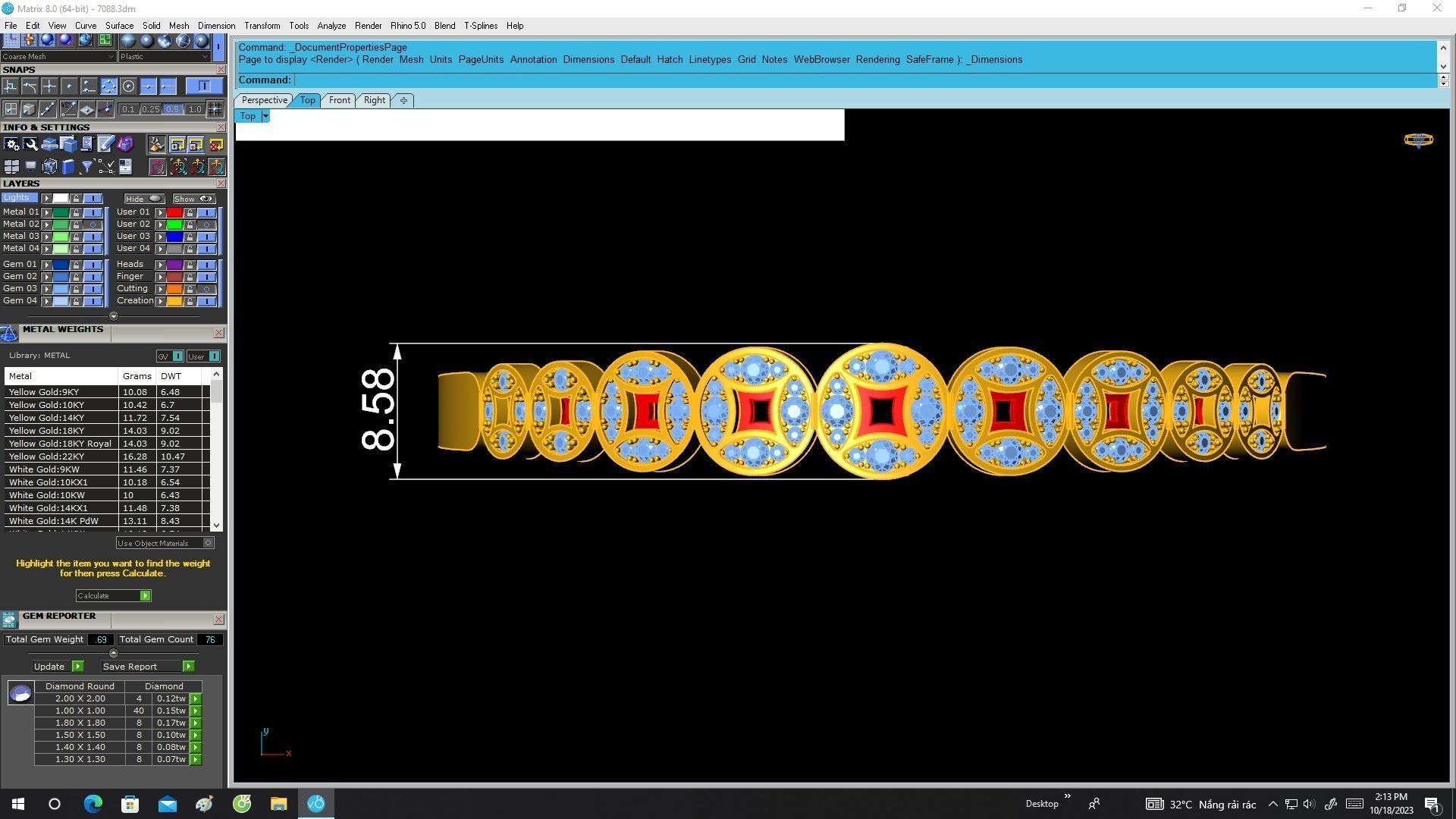 7088 Fengshui Diamond Chinese Money Coins Bangle Bracelets 3D print model_5