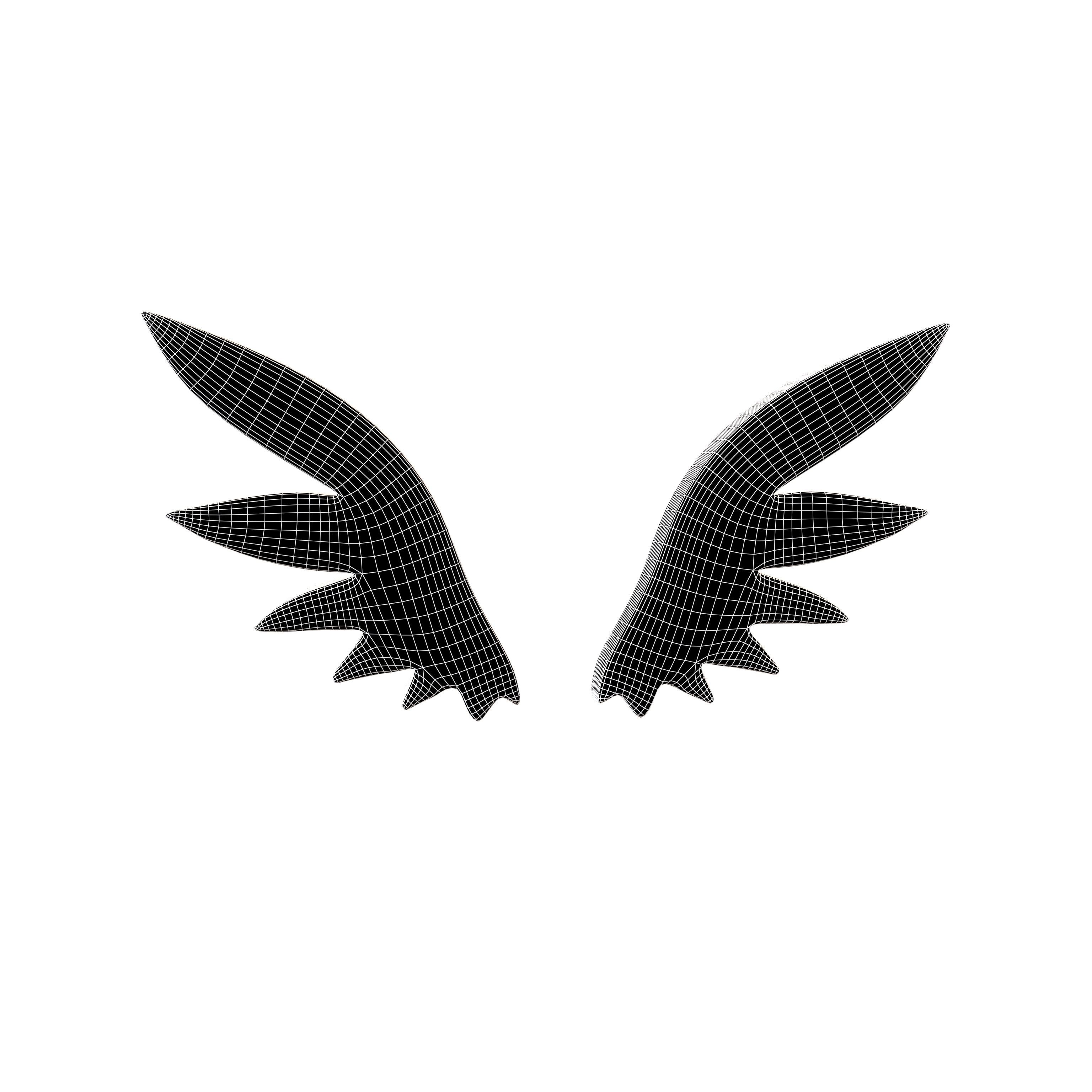 Wing Symbol v4 003 Low-poly 3D model_4