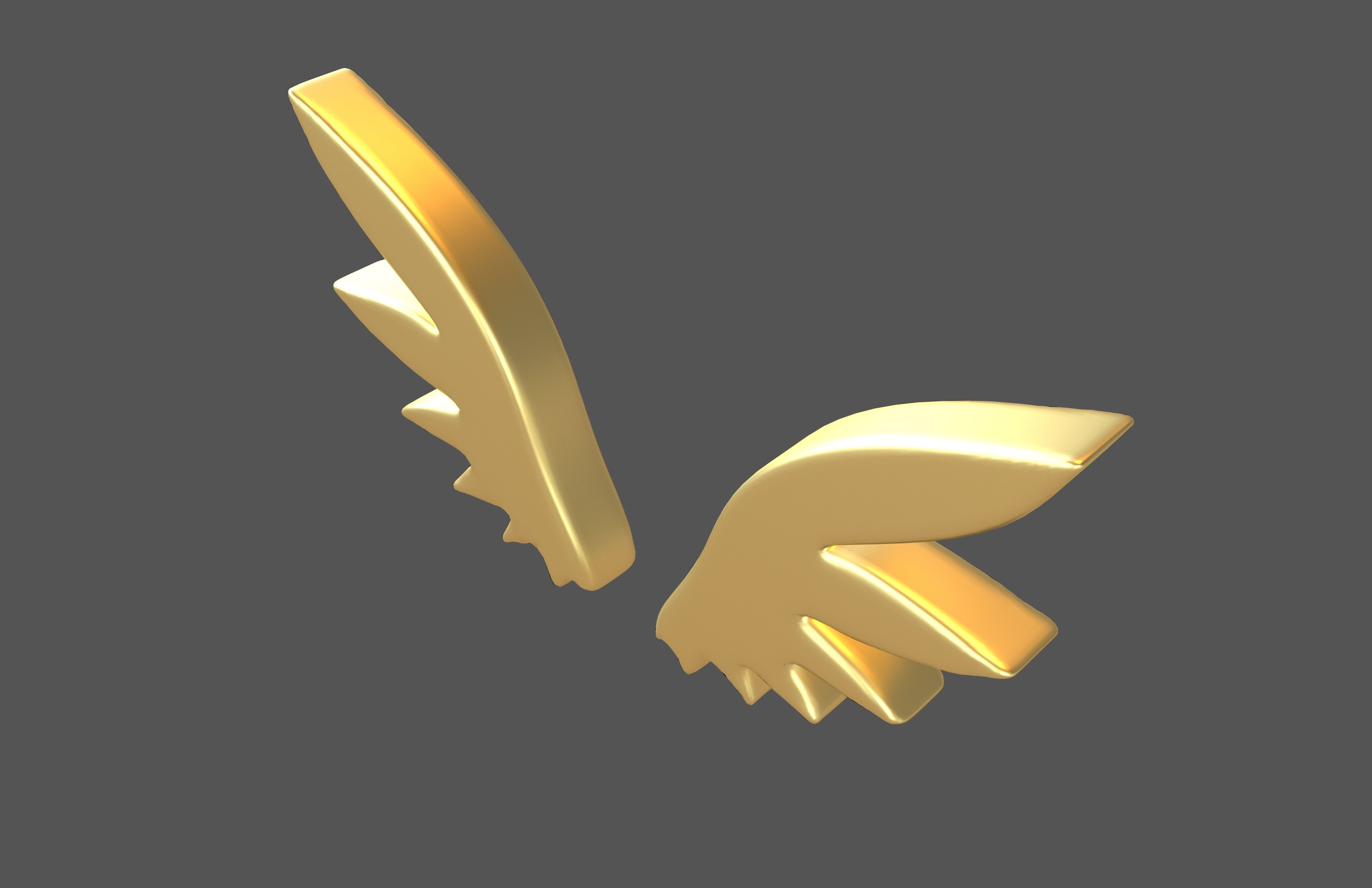 Wing Symbol v4 003 Low-poly 3D model_1