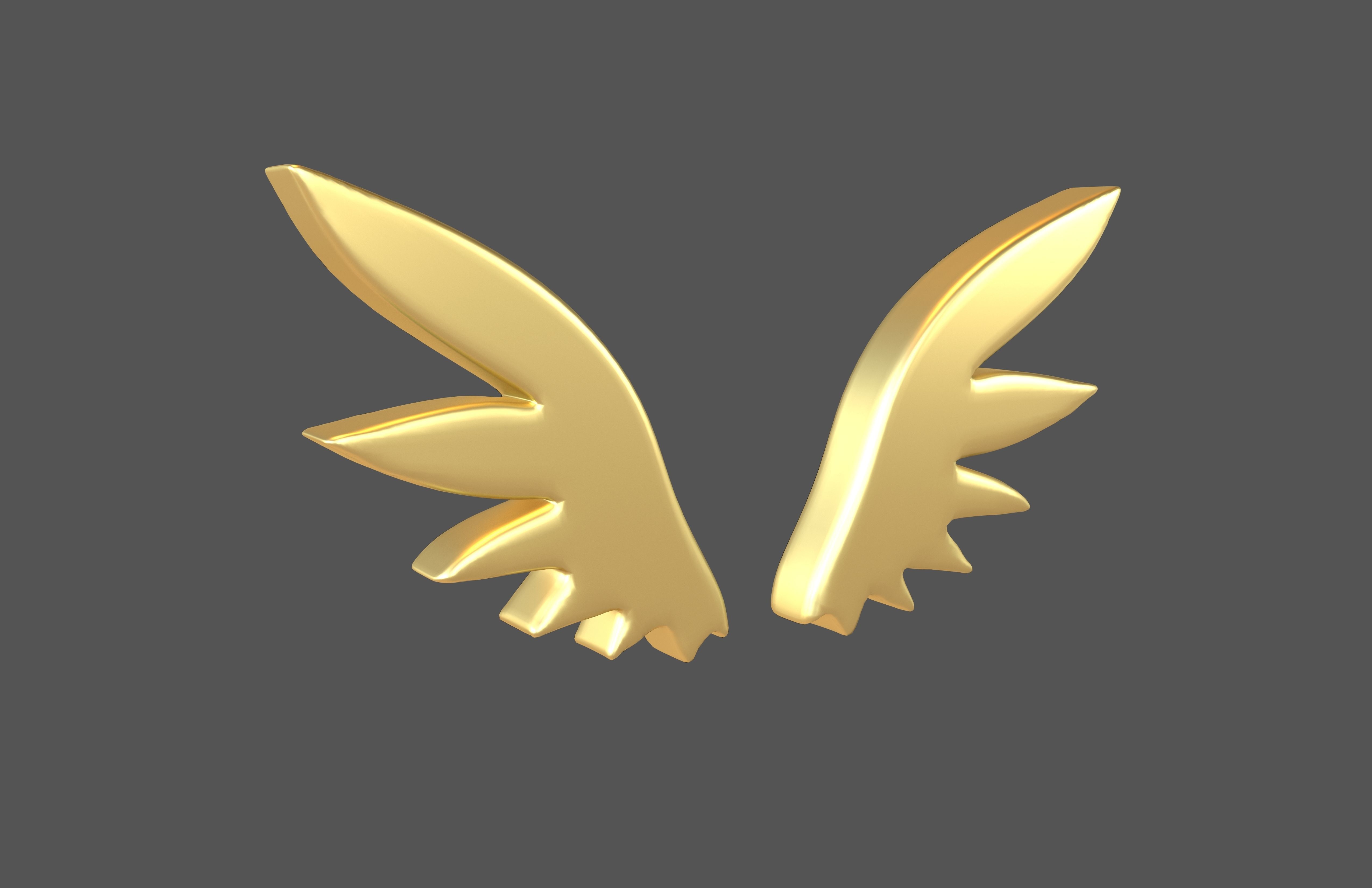 Wing Symbol v4 003 Low-poly 3D model_2