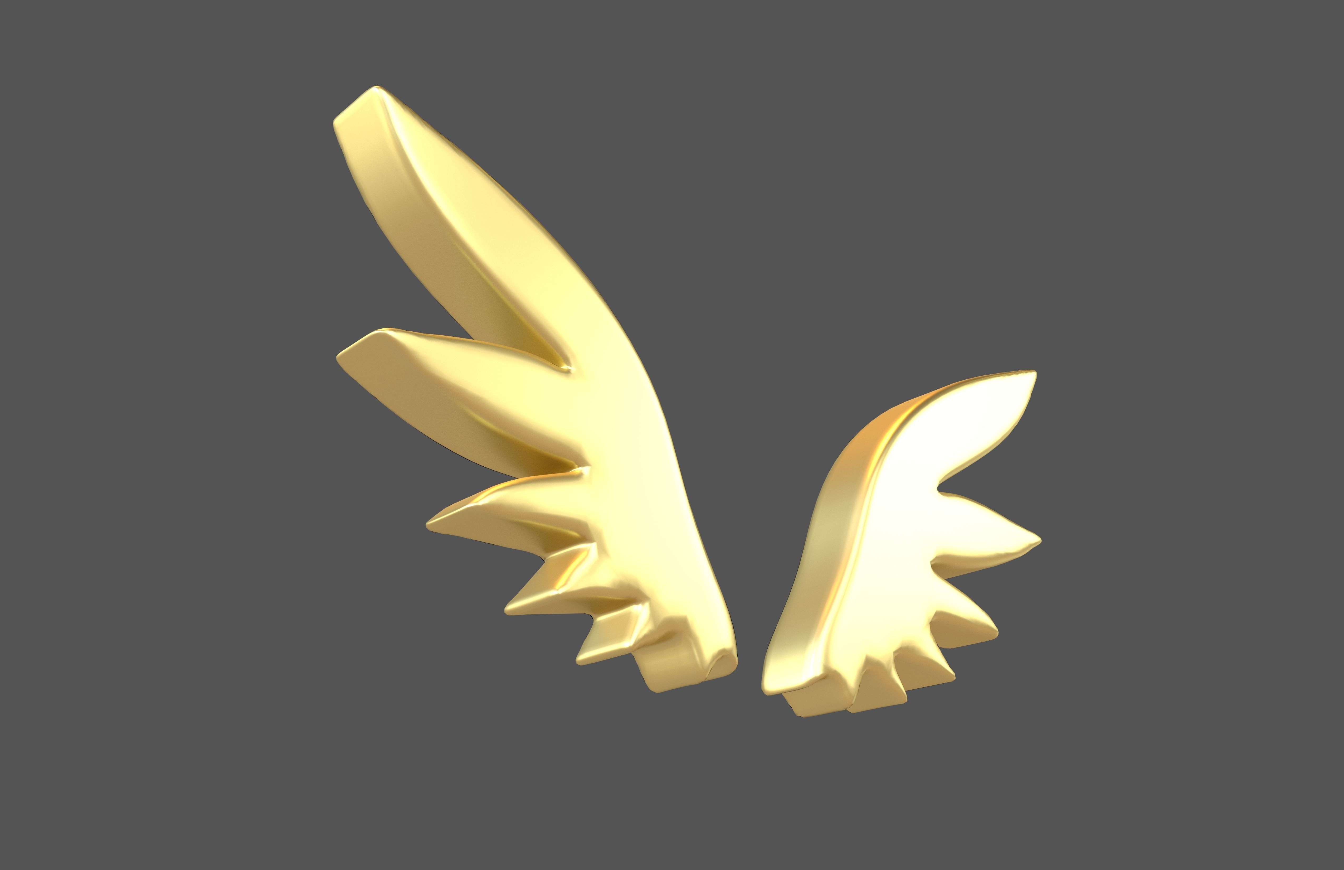 Wing Symbol v4 003 Low-poly 3D model_3