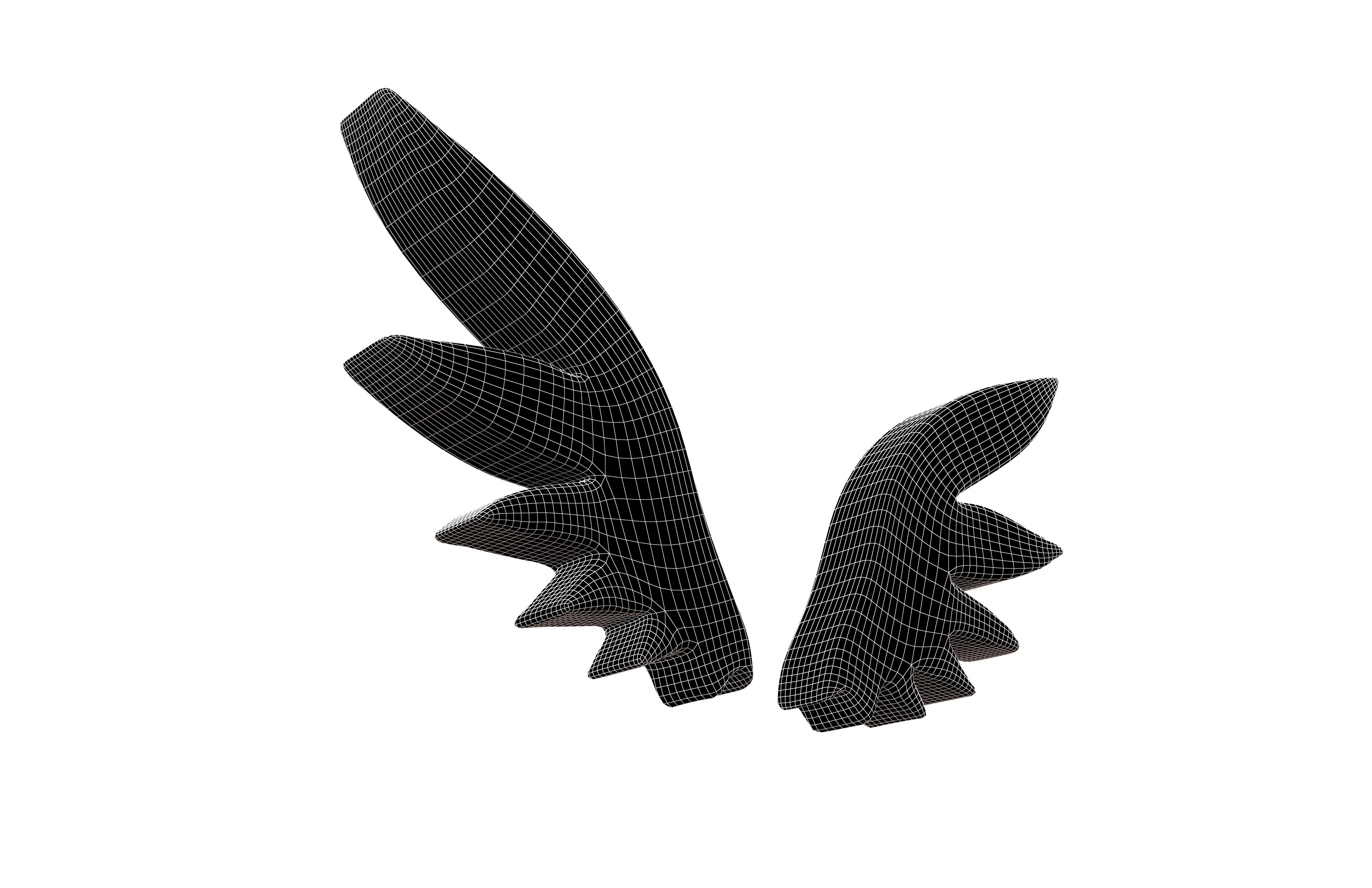 Wing Symbol v4 003 Low-poly 3D model_7