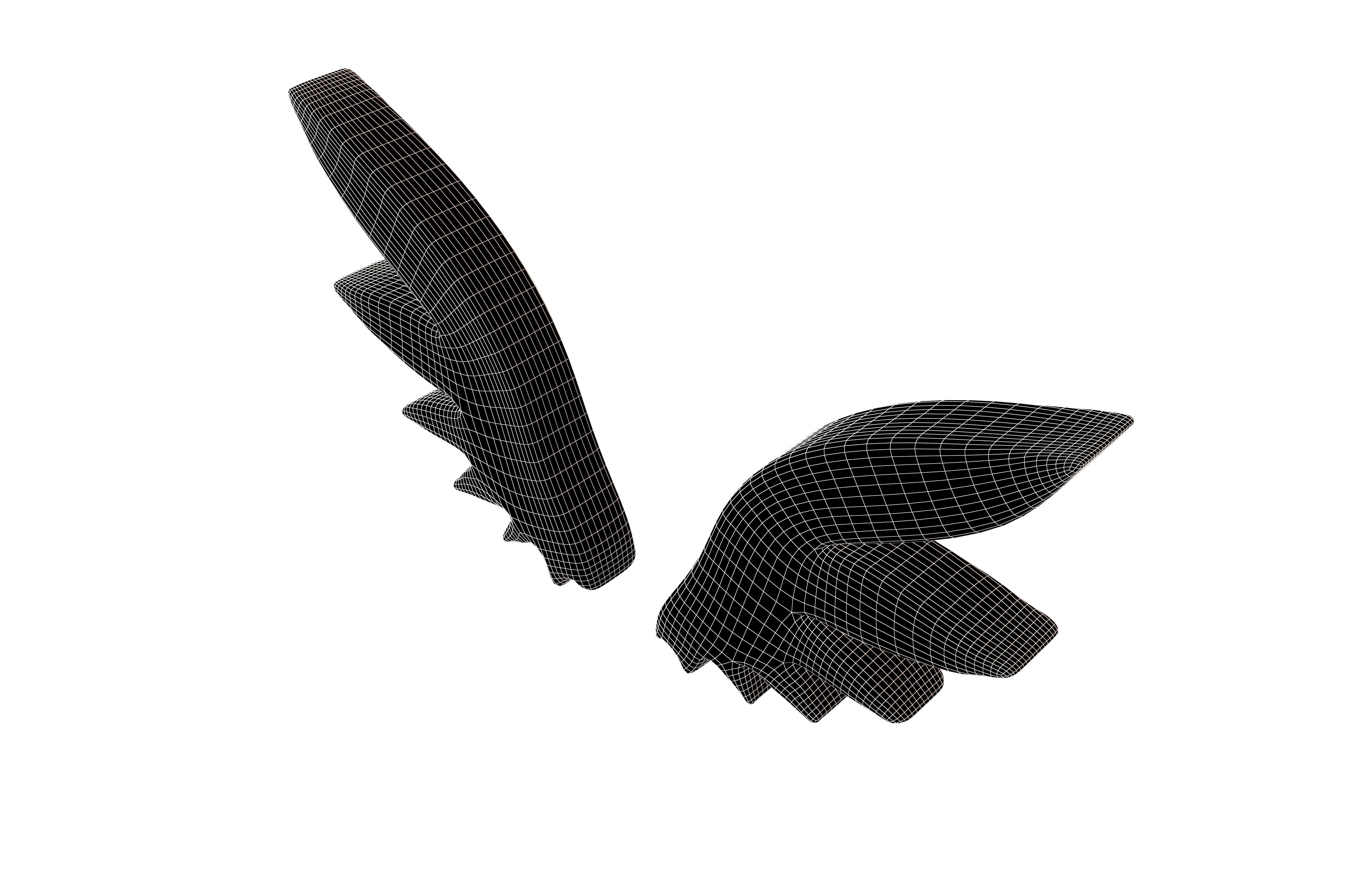 Wing Symbol v4 003 Low-poly 3D model_6