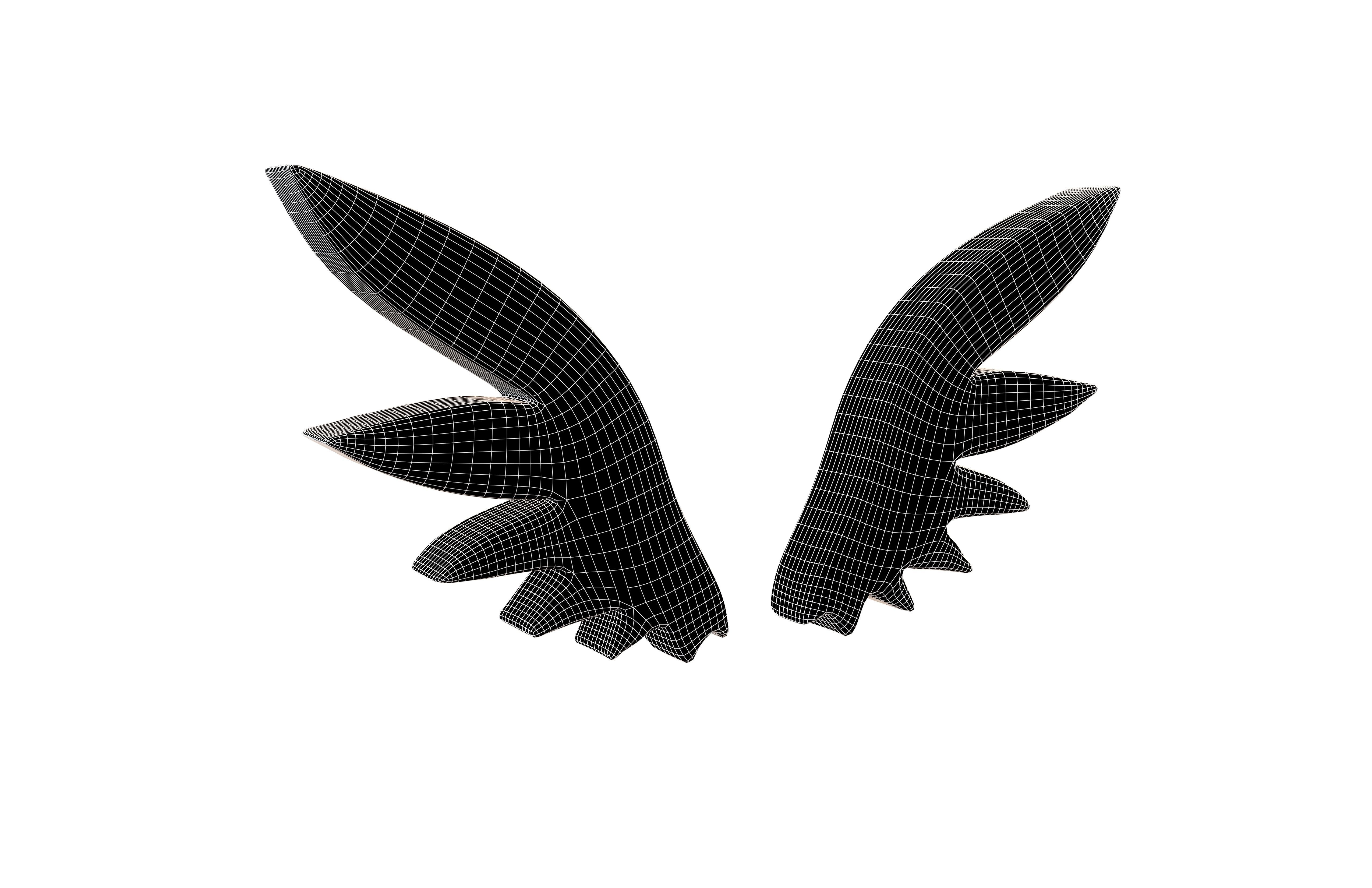 Wing Symbol v4 003 Low-poly 3D model_5