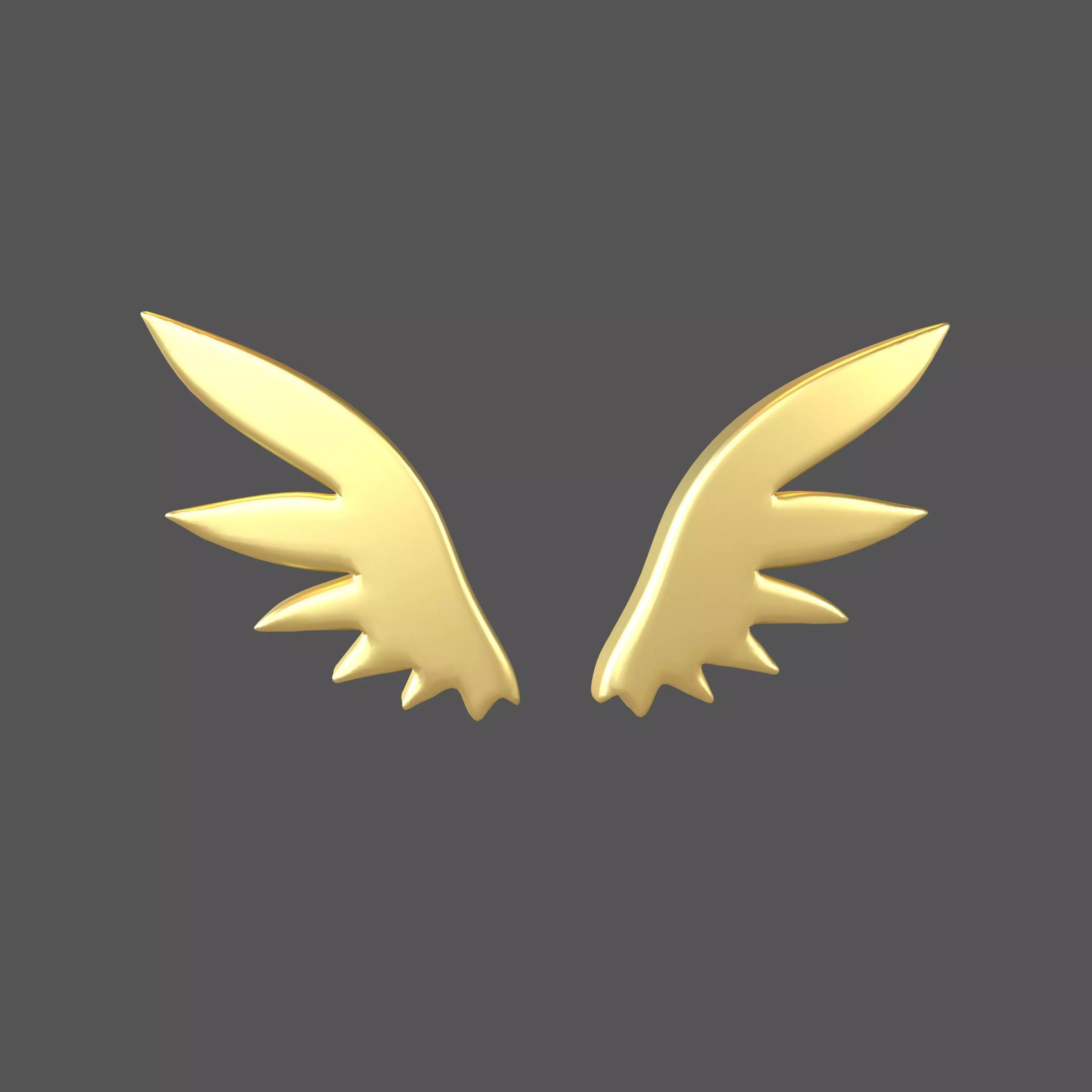 Wing Symbol v4 003 Low-poly 3D model_0