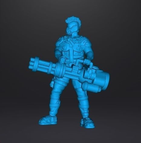 CYBERPUNK GANG HEAVY WEPONS MINIATURE MODEL SCIFI GAMES RPG DND 3D print model_6