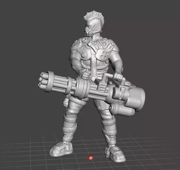 CYBERPUNK GANG HEAVY WEPONS MINIATURE MODEL SCIFI GAMES RPG DND 3D print model_0