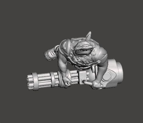 CYBERPUNK GANG HEAVY WEPONS MINIATURE MODEL SCIFI GAMES RPG DND 3D print model_4