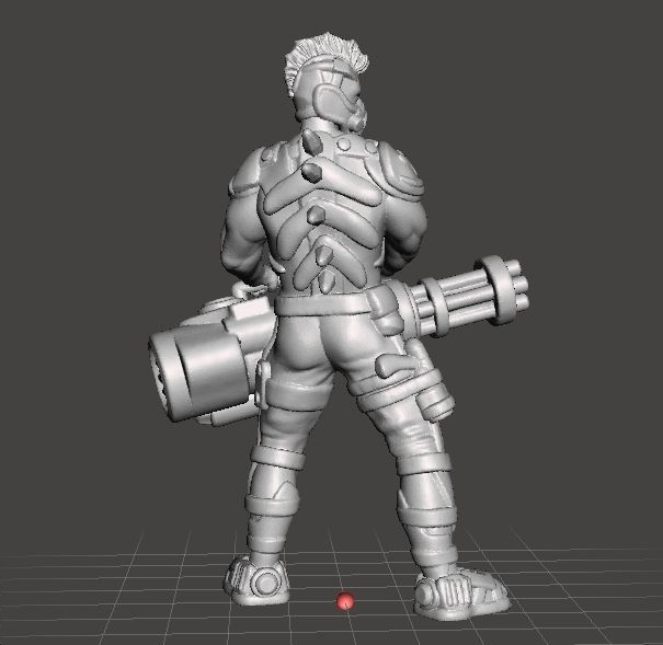 CYBERPUNK GANG HEAVY WEPONS MINIATURE MODEL SCIFI GAMES RPG DND 3D print model_2