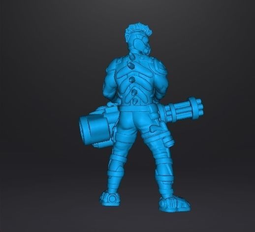 CYBERPUNK GANG HEAVY WEPONS MINIATURE MODEL SCIFI GAMES RPG DND 3D print model_7