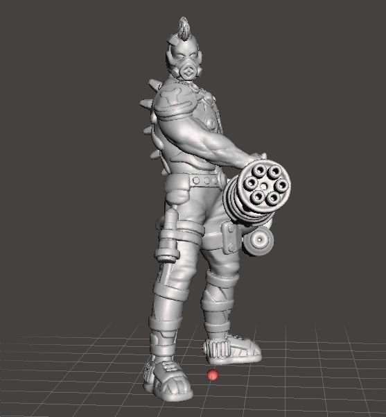 CYBERPUNK GANG HEAVY WEPONS MINIATURE MODEL SCIFI GAMES RPG DND 3D print model_3