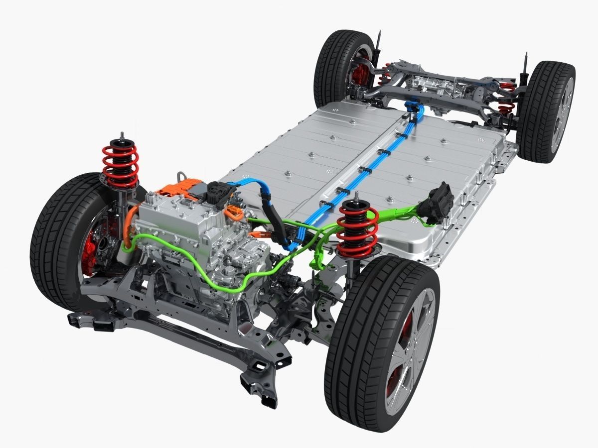 Electric SUV Chassis X-Ray 3D model_9