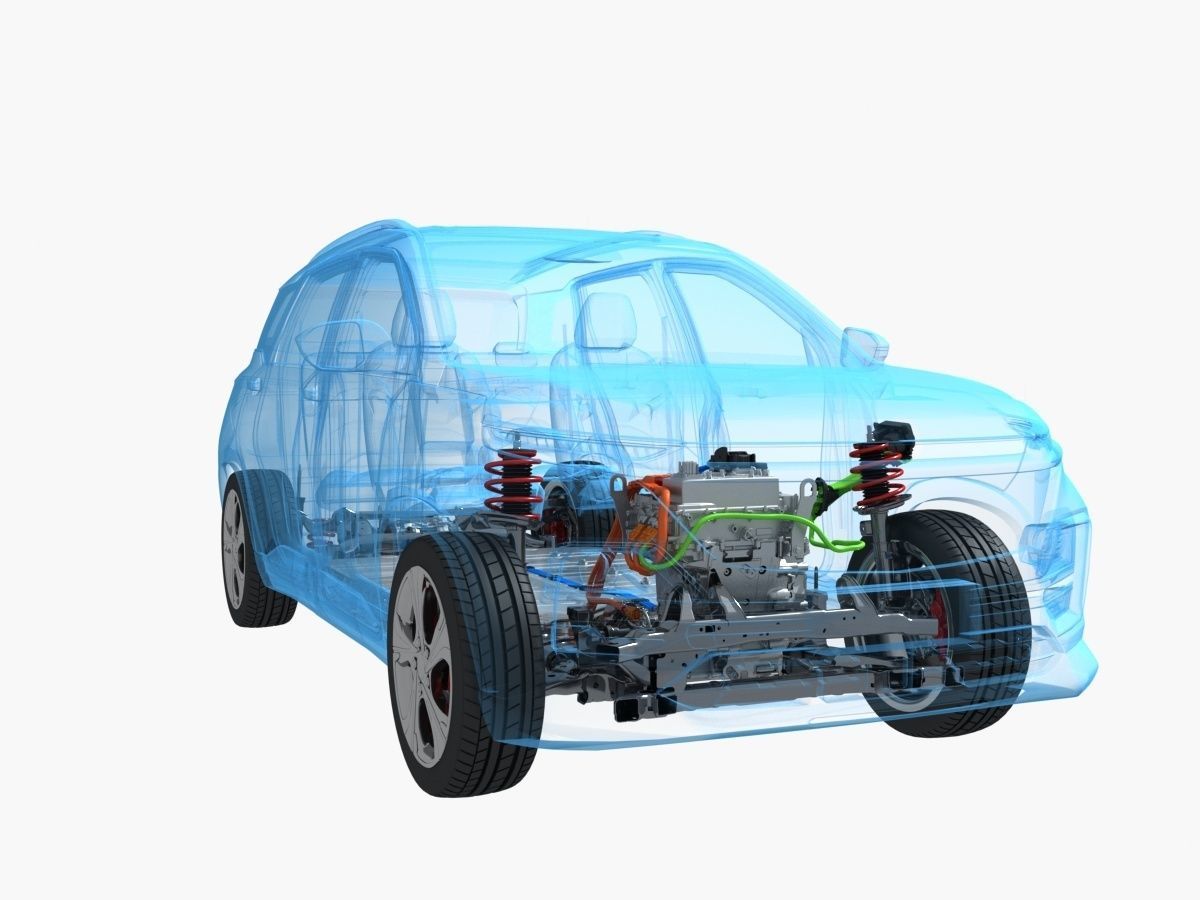 Electric SUV Chassis X-Ray 3D model_1