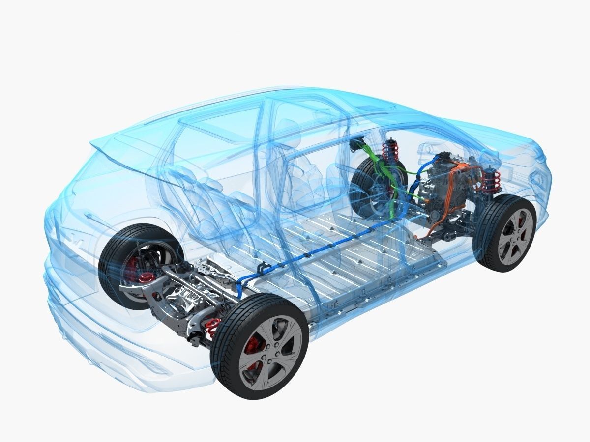 Electric SUV Chassis X-Ray 3D model_3