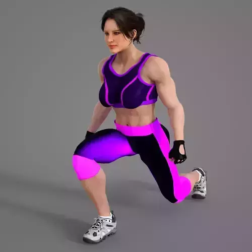 Caucasian Fitness Trainer Girl 3D model