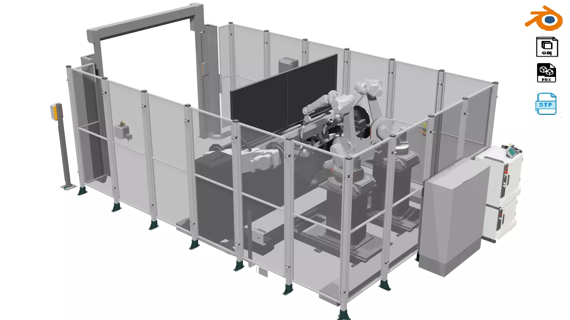 Industrial - FULL Procees 3D Simulation Sport Welding Robot ABB  3D model_0