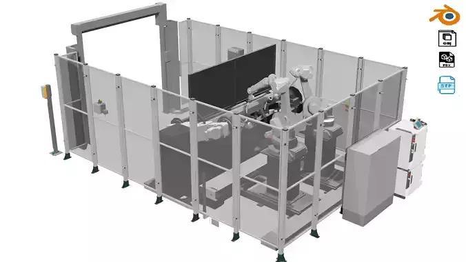 Industrial - FULL Procees 3D Simulation Sport Welding Robot ABB  3D model