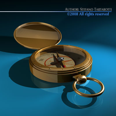 Old compass 3D model_1