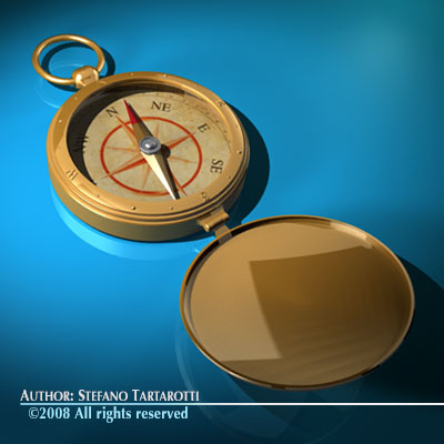 Old compass 3D model_3