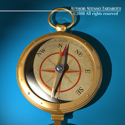 Old compass 3D model_4