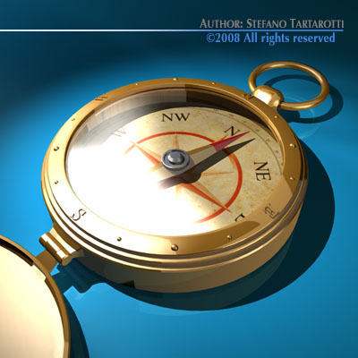Old compass 3D model_2