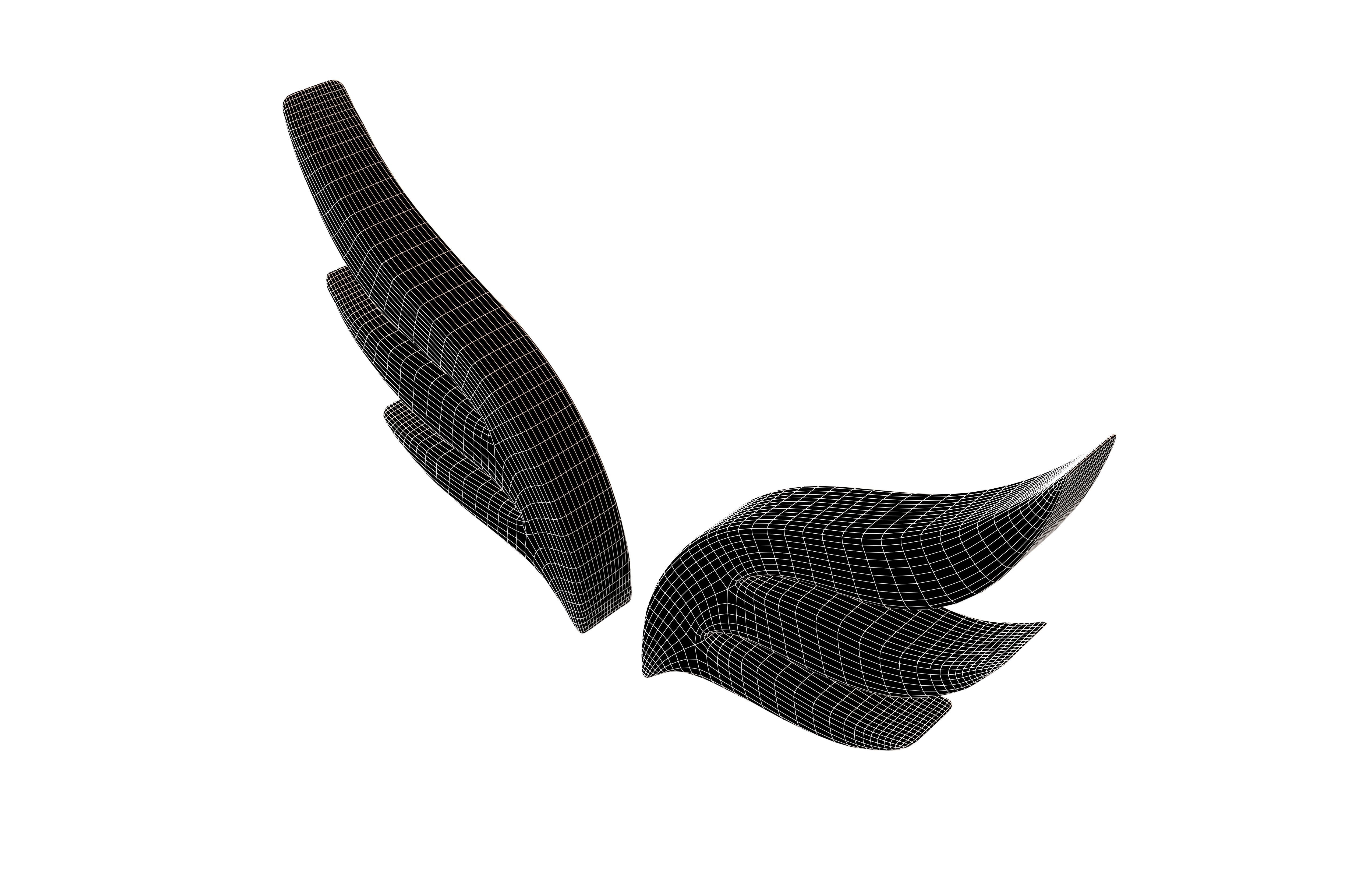 Wing Symbol v6 003 Low-poly 3D model_6