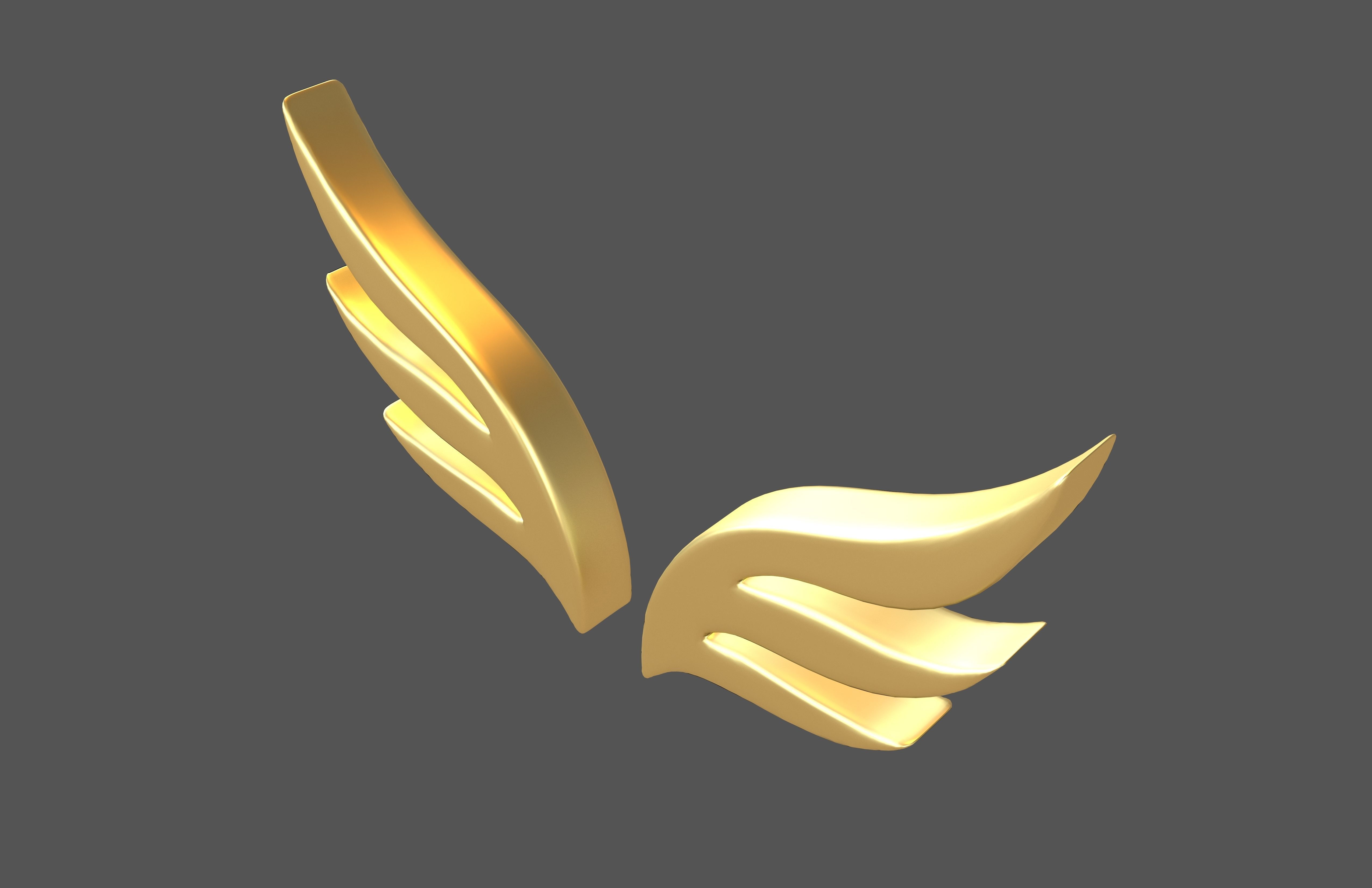 Wing Symbol v6 003 Low-poly 3D model_1