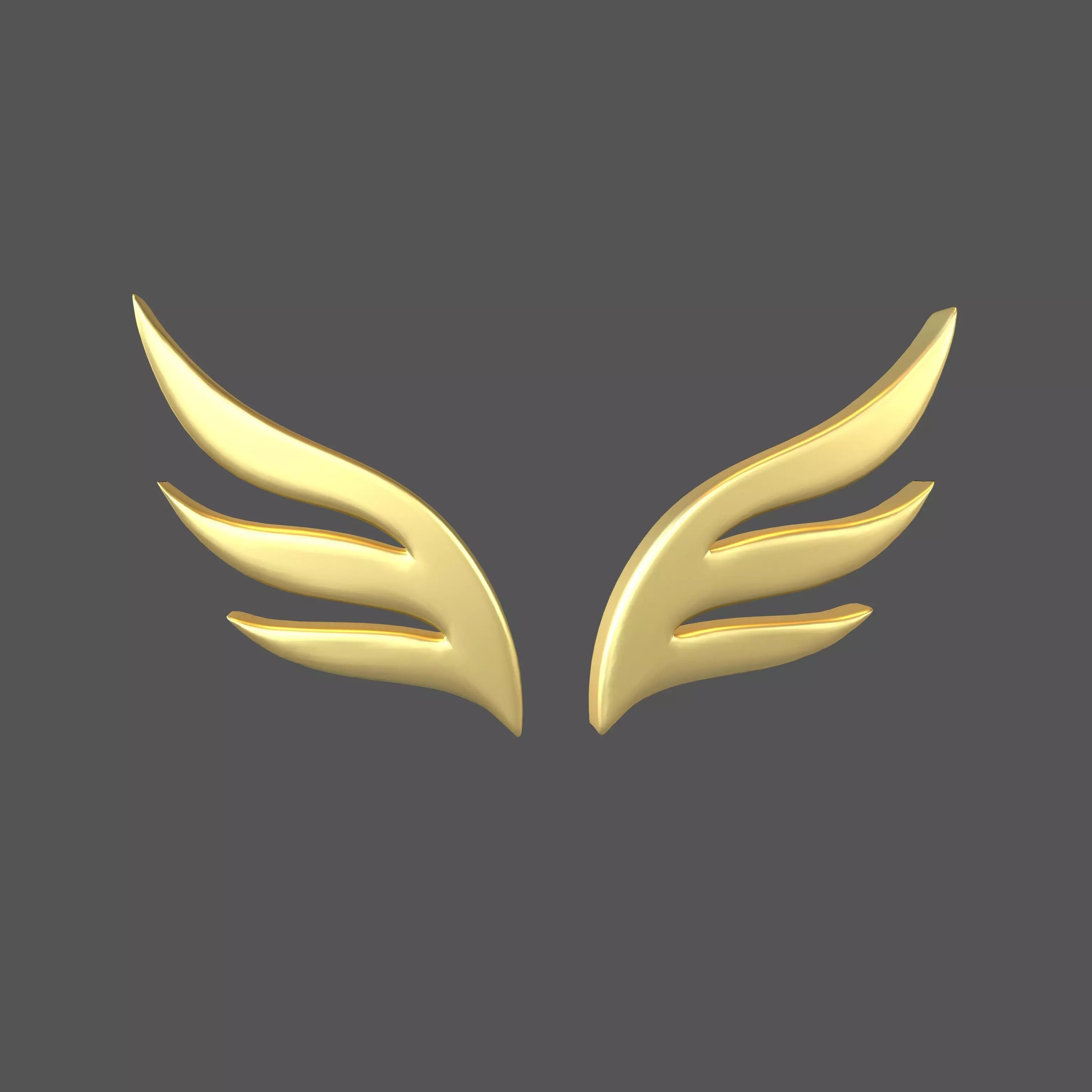 Wing Symbol v6 003 Low-poly 3D model_0