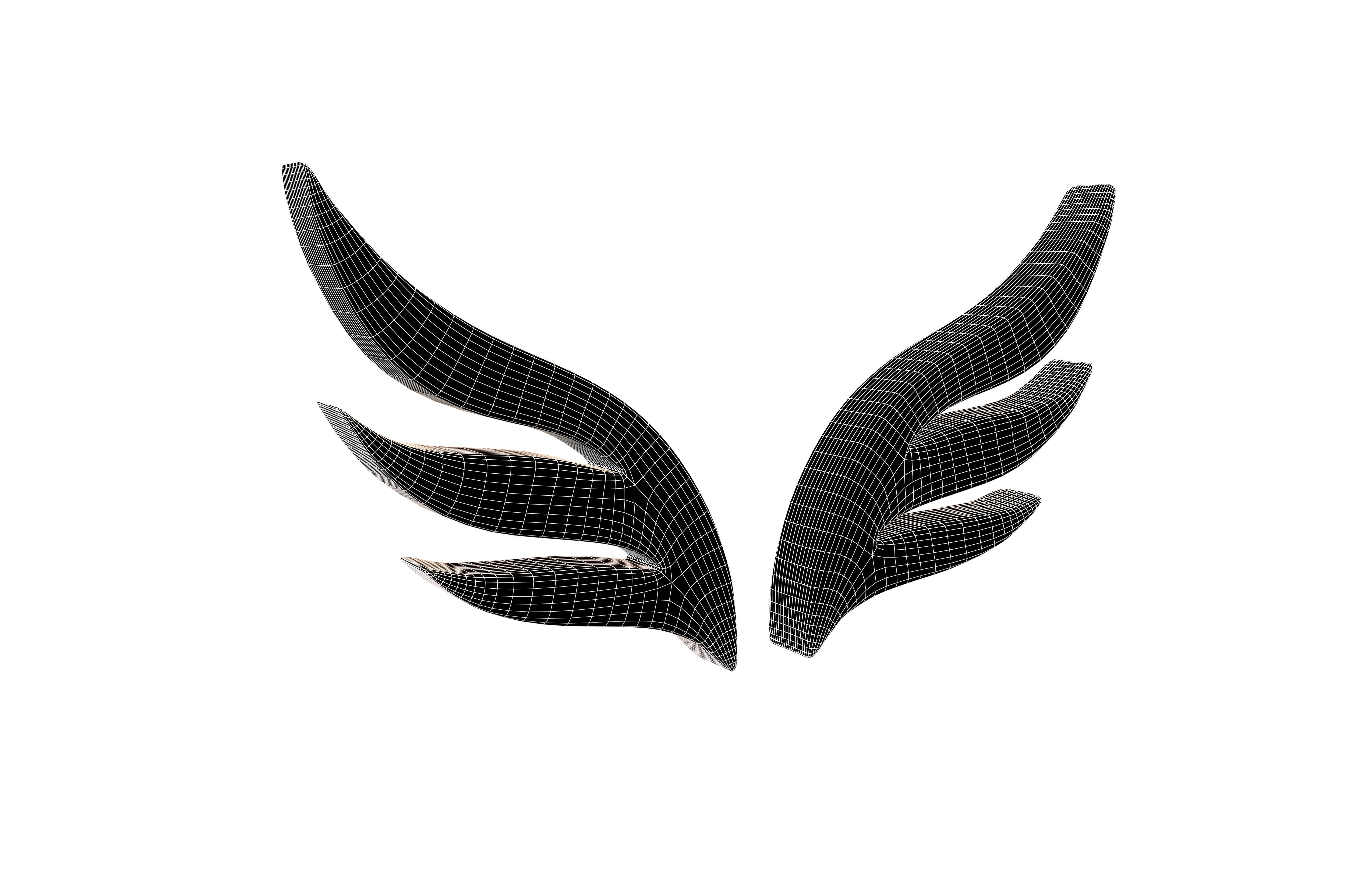 Wing Symbol v6 003 Low-poly 3D model_5