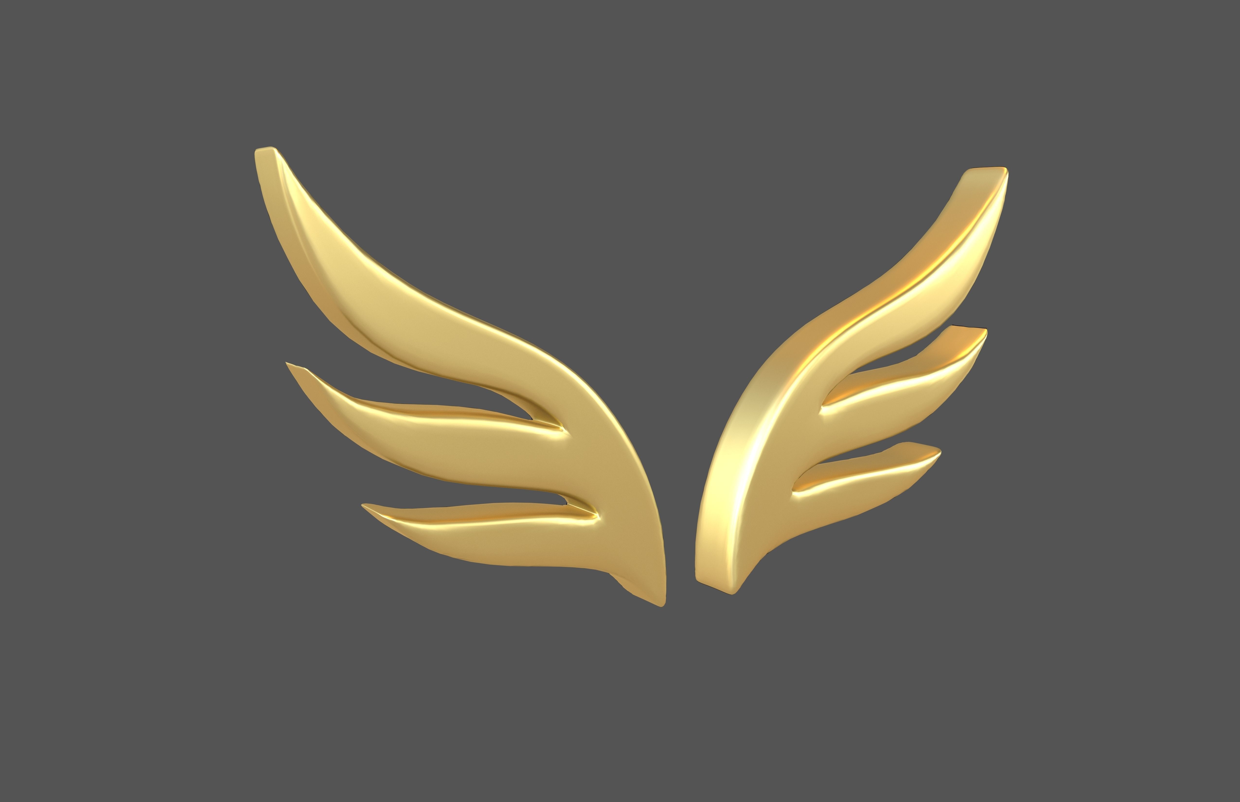 Wing Symbol v6 003 Low-poly 3D model_3