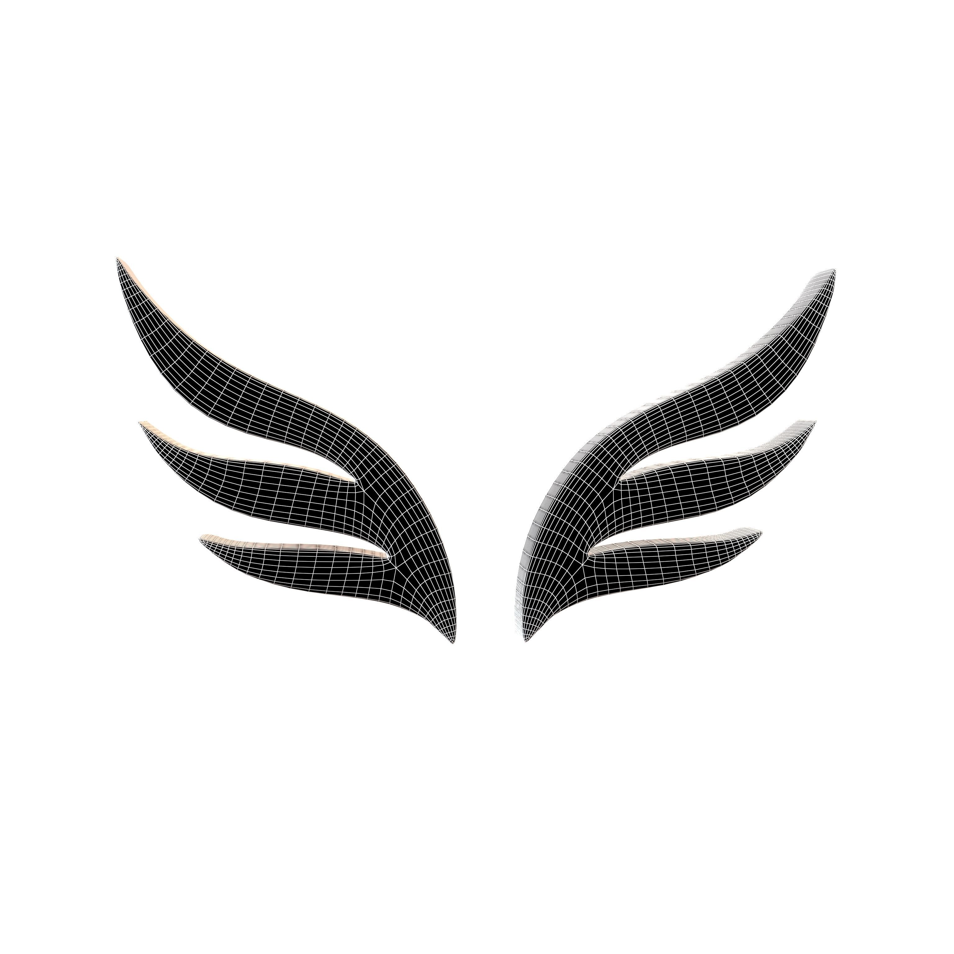 Wing Symbol v6 003 Low-poly 3D model_4