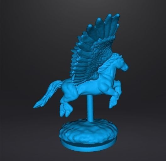 PEGASUS FLYING WITH SCENIC BASE MINIATURE MODEL FANTASY GAME DND 3D print model_9