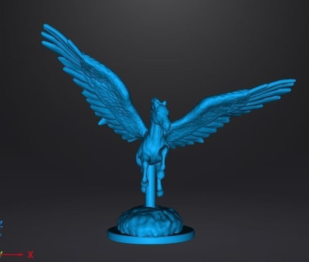 PEGASUS FLYING WITH SCENIC BASE MINIATURE MODEL FANTASY GAME DND 3D print model_6