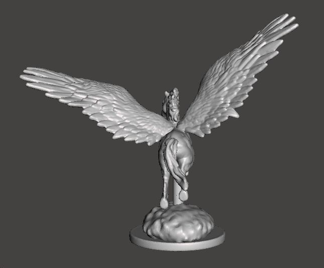 PEGASUS FLYING WITH SCENIC BASE MINIATURE MODEL FANTASY GAME DND 3D print model_5